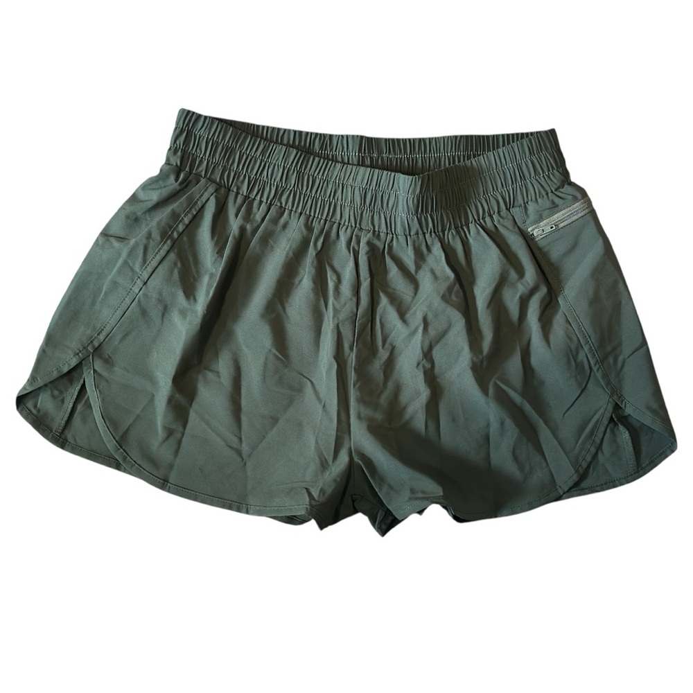 Blooming Jelly Green Quick Dry Running Shorts Women’s Large NWT Zip Pocket